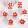 oly-8216a7d175f8c43da67913d4c081cb67 Wholesale Cute Cartoon Acrylic Loose Beads 14mm Printed Flower Polka Dot Mixed Colors for DIY Jewelry Making Phone Charms Bag Charms