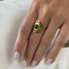 oly-8237139285048a7859701d27d3d44572 Wholesale Vintage Green Stone Sun CutoutRing Stylish Bohemian Women Jewelry Gift Boutique