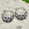 oly-82ba2e03c44f65e4611848a12e64504b Wholesale Vintage Boho Silver Tone Alloy Moon Crescent Sunflower Drop Earrings Fashion Jewelry Accessory For Gift Boutique Resale