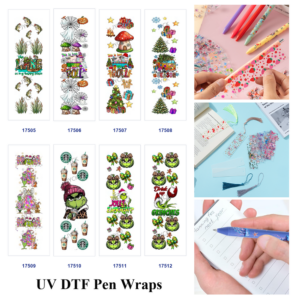 Wholesale 2/8/16pcs Festive Cartoon Coffee Design Pen and Bookmark Stickers UV DTF Wraps OLY Exclusive