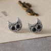 Wholesale Stylish Antique Silver Owl Earrings Alloy Fashion Accessory For Everyday Wear