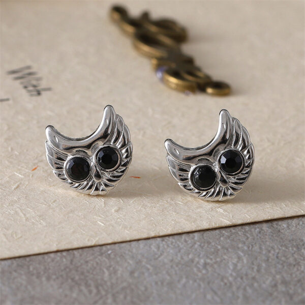 Wholesale Stylish Antique Silver Owl Earrings Alloy Fashion Accessory For Everyday Wear