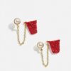 oly-8375180aef04e14529fdee706e5ce375 Wholesale Chic Sports Theme Copper Earrings Electroplated Tennis Basketball Golf Jewelry Accessory For Boutique Resale