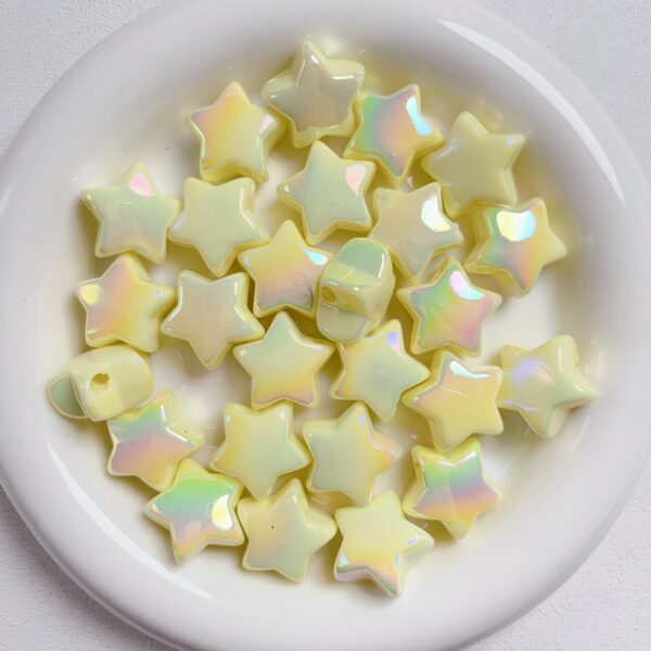 oly-8389242f21906dd78b5463f2a11f89de Wholesale Cream UV Acrylic Five-Pointed Star Loose Beads for DIY Jewelry, Phone Charms, Hair Accessories, Boutique Resale