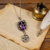 oly-839e90353b09cb2b7a511b4110225cd9 Wholesale Gothic Punk Purple Star Thorn Vine Pendant Necklace Chic Fashion Accessory For Boutique Resale