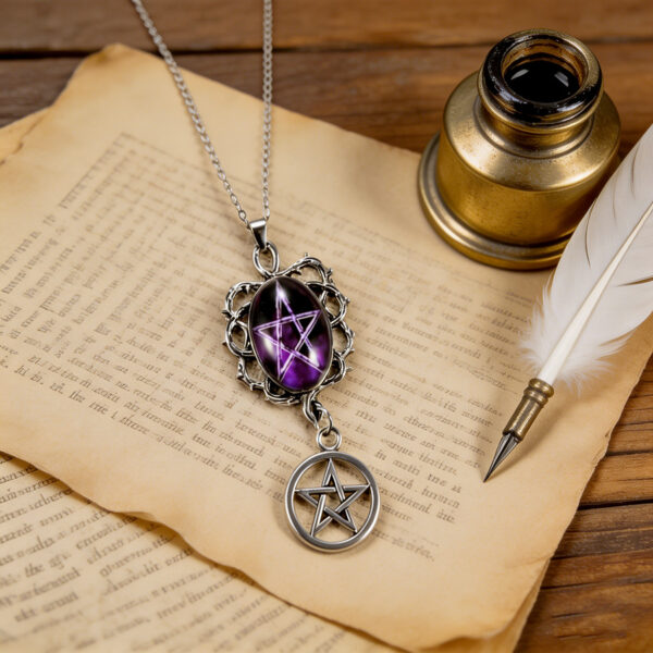 oly-839e90353b09cb2b7a511b4110225cd9 Wholesale Gothic Punk Purple Star Thorn Vine Pendant Necklace Chic Fashion Accessory For Boutique Resale