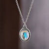 oly-83a3808ddffbb6d14ab7ebffeaff1bdf Wholesale Retro Oval Zircon Necklace Antique Silver Finish Dreamy Blue Pendant Casual Everyday Jewelry Accessory For Boutique Resale