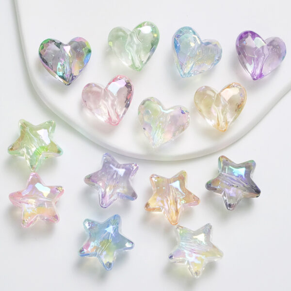 oly-83ae3158d73ab79d8a5f58736c019dde Wholesale Acrylic UV Plated Transparent Beads Heart Star Shape for DIY Keychain Phone Charm Craft Supply