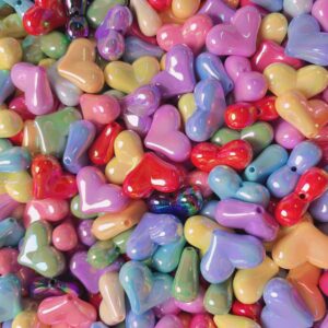 oly-83ec2e98e61ded10a5de2e342b7577f3 Wholesale Cream Electroplated Heart Acrylic Loose Beads DIY Jewelry Making Boutique Gift Craft Supply