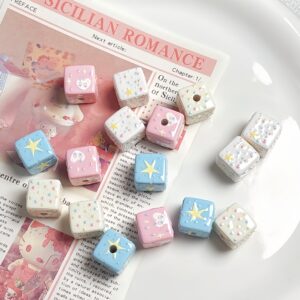 oly-8409dfb99a06730ef5d309ca7447cc1b Wholesale Acrylic Embossed Beads Star Heart Cube Shapes for DIY Phone Charm Keychain Making Fashion Accessory