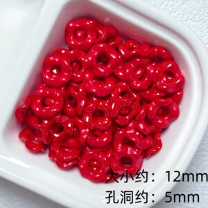 04-red / Size is about 13mm, inner diameter is about 5mm (sold by the piece)