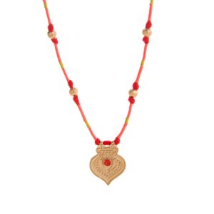 Red string A-shaped necklace