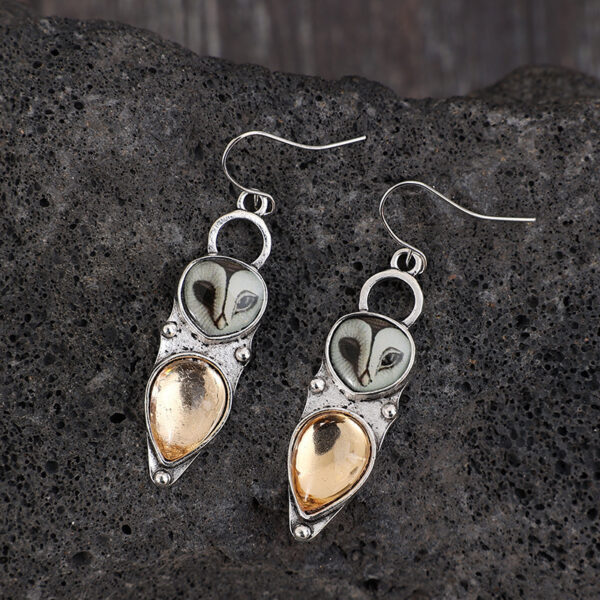 Wholesale Retro Owl Cat Eye Alloy Earrings Chic Gift For Women