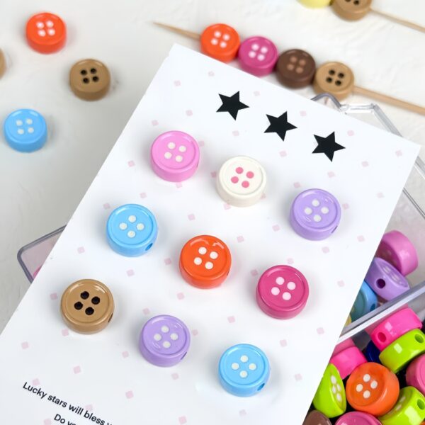 oly-843460423c5b3ba0cd5af37b7aa47616 Wholesale Cute Button Pattern Acrylic Beads for DIY Necklace Bracelet Phone Chain Making