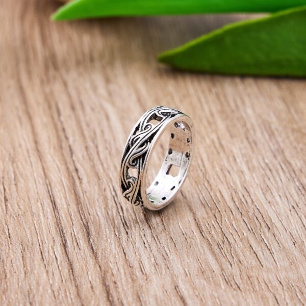 Wholesale Alloy Viking Rune Openwork Ring Silver Retro Bohemian Women S Jewelry Gift
