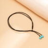 oly-84546c899b319d3a3934c38f2f42e55b Wholesale Stylish Geometric Turquoise Tassel Necklace Double Layer Adjustable Alloy Chain Fashion Jewelry Accessory For Women Gift Boutique Resale