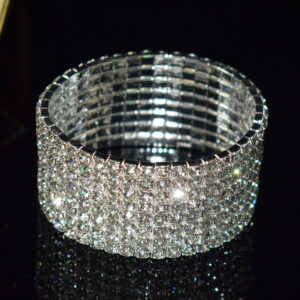 8 rows silver white diamond