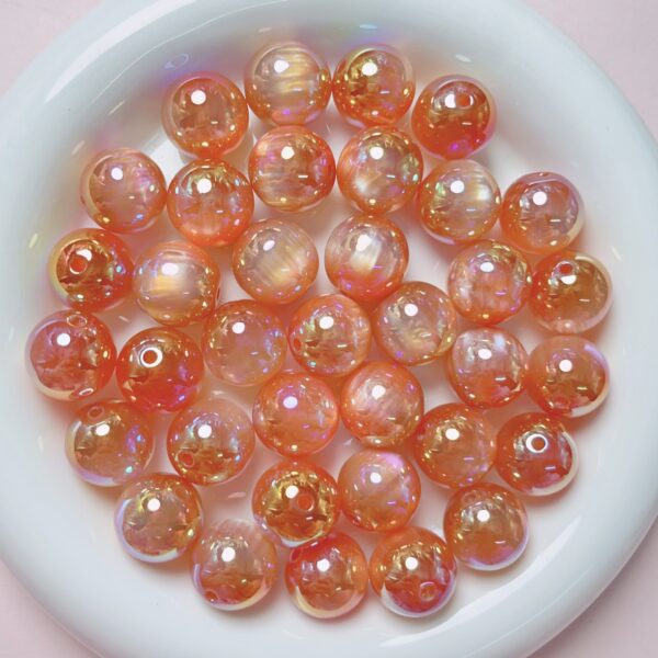 Wholesale 16mm UV Plated Cat Eye Resin Beads for DIY Phone Chain Keychain Jewelry Accessory Craft Supply