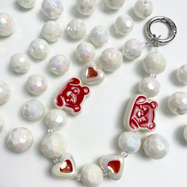 Wholesale Electroplated Acrylic Soccer Ball Beads Solid Color AB Cut Loose Beads for DIY Jewelry Keychain Phone Charm Craft Supply
