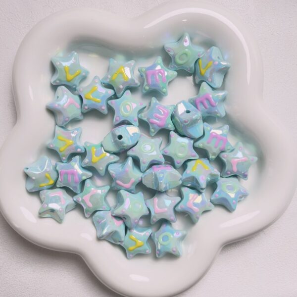 Wholesale Hand-Painted Faceted Five-Point Star Acrylic Loose Beads DIY Phone Charm Keychain Accessory, Stylish Gift for Resale