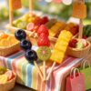 oly-8518bf01bf3796ff7e79a475d2bd109f Wholesale Resin Fruit Skewer Keychain Pendant DIY Jewelry Accessory Blueberry Carambola Orange Charms for Bag Charm Fridge Magnet