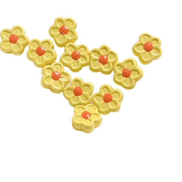 oly-854685a1e1639c3e08a24f2d84a1138a Wholesale Five Petal Flower Acrylic Beads DIY Jewelry Making Phone Strap Keychain Bag Charm Craft Supply