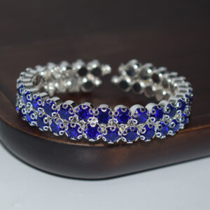 SL-1201 silver -2 rows of blue diamonds