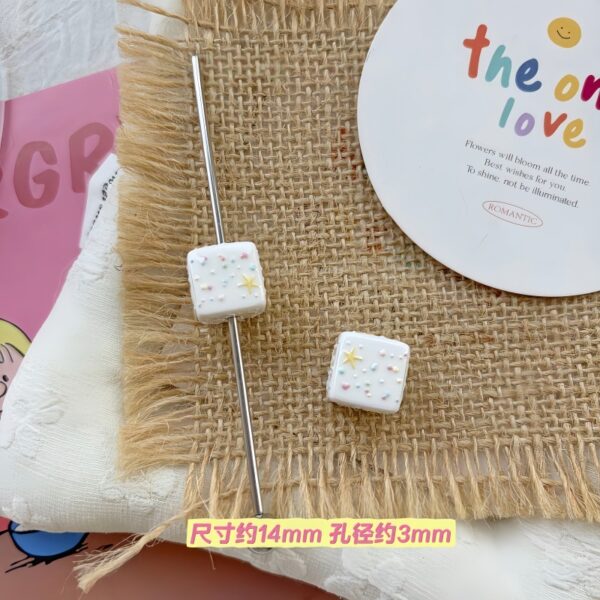 oly-856dc07f04c54949284b62f9cd7eb4d4 Wholesale Acrylic Embossed Beads Star Heart Cube Shapes for DIY Phone Charm Keychain Making Fashion Accessory