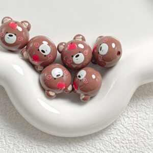 02-coffee color / Size is about 18mm, hole diameter is about 2.5mm