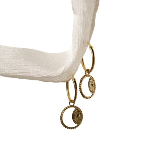 oly-868c6a1030fa03b0a363de7aa1cbd5c2 Wholesale Sun Coin Earrings For Women Electroplating Copper Moon Pendant With Mother Of Pearl Trendy Jewelry Accessory Gift