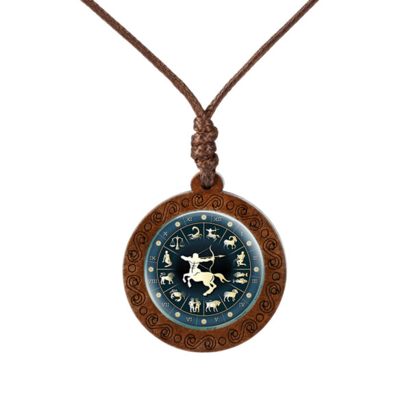 Wholesale Glass Zodiac Constellation Pendant Necklace Trendy Everyday Jewelry Gift For Women