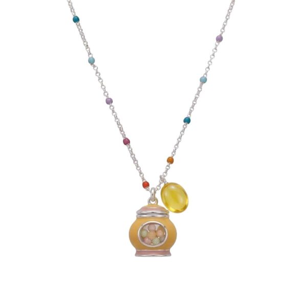 Wholesale Electroplating Copper Rainbow Candy Bead Necklace And Bracelet Set Trendy Fashion Jewelry Accessory For Gift