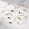 Wholesale Fashion Stainless Steel Electroplated December Birthstone Bracelet Water Drop Charm Jewelry Accessory For Boutique Resale