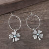 oly-86e7d5f4d2dd0e161edb55ca70f1f089 Wholesale Zinc Alloy Electroplated Bohemian Vintage Lucky Clover Necklace And Earring Set With Turquoise Pattern For Party Wear