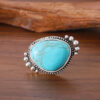 Wholesale Vintage Bohemian Turquoise Ring Set Zinc Alloy Flower Design Women S Jewelry Accessory Three Piece Set For Gift Resale