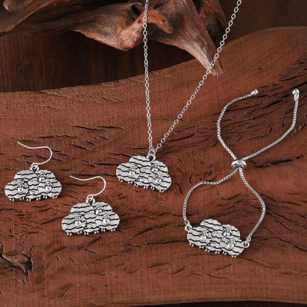 Wholesale Chic Bohemian Cloud Sheep Jewelry Set Earrings Necklace Bracelet Zinc Alloy Fashion Accessory