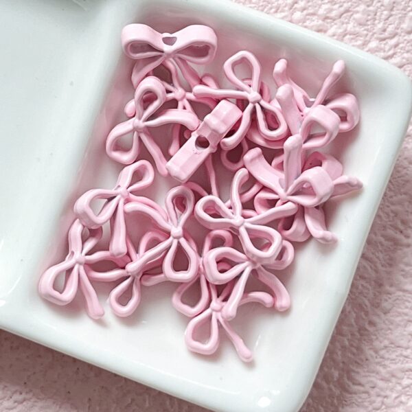 Wholesale Trendy Alloy Bow Tie Beads Light Pink for DIY Phone Charm Keychain Making Fashion Accessory