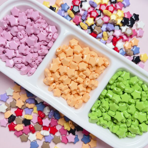 oly-877912e97d7ad27e89b19196003c3ff1 Wholesale Cute Colorful Star-Shaped Acrylic Beads for DIY Jewelry Making, Bag Charms, and Party Decor