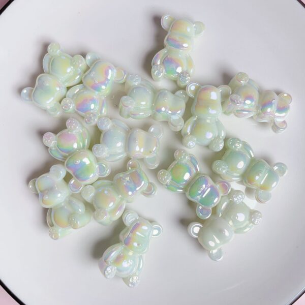 oly-877fa41b4e3e4404706b74f484bfb843 Wholesale Acrylic Bear Loose Beads Glow-in-the-Dark Blue Two-Color Gradient Electroplated for DIY Phone Charm Jewelry Making Supply
