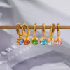 oly-8782a23d195f897eefff1742fab5c252 Wholesale Copper Geometric Zircon Birthstone Stud Earrings For Women Simple Rhinestone Earrings Party Gift Fashion Accessory