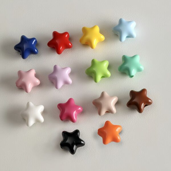 oly-8795dba8f32514ca094a31e30c208061 Wholesale Light Pink Acrylic Star Loose Beads Shiny Baked Enamel Finish DIY Jewelry Making Supplies Fashion Accessory