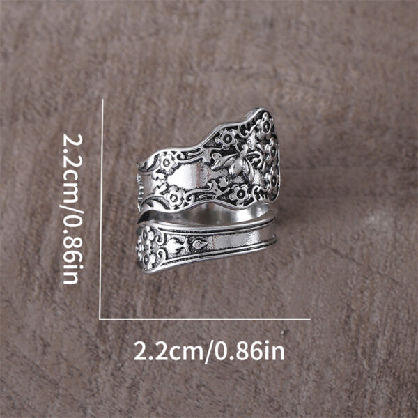 oly-87c0f1971e6e6c9c6903be58c05d843b Wholesale Retro Floral Ring Antiqued Silver Tone Zinc Alloy Jewelry Accessory