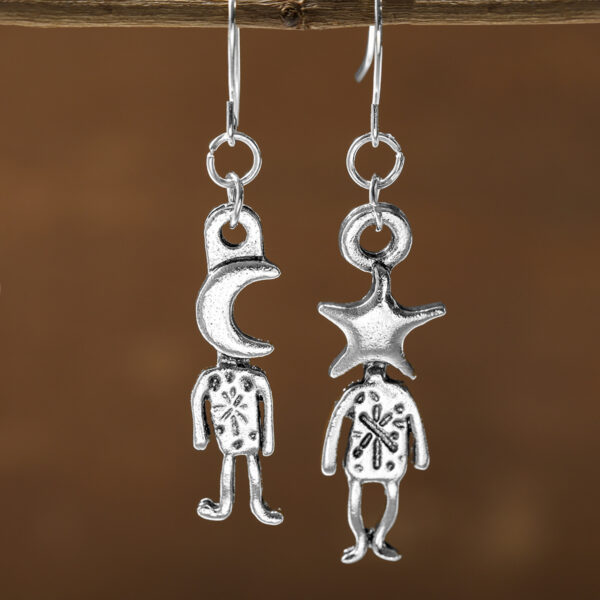 oly-88046cb857704430ac911b379202d593 Wholesale Star Moon Cartoon Pendant Earrings Vintage Alloy Chic Jewelry Accessory For Women Party Wear Gift