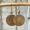 Wholesale Distressed Copper Alloy Bohemian Retro Moon Geometric Earrings Chic Everyday Jewelry Accessory For Women