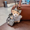 oly-88473cbb94d1b2d92576539db7aa3bb2 Wholesale Chic White Plush Bear Keychain Bow Bag Charm Cute Car Key Accessory Birthday Gift For Women