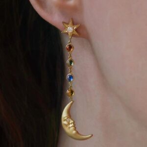 Wholesale Vintage Bohemian Star Moon Pendant Earrings Alloy Women S Chic Jewelry Accessory
