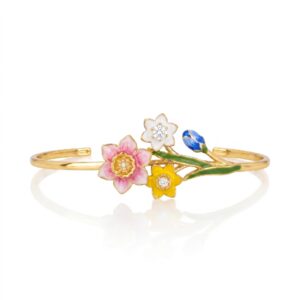 Multi-flower combination open bracelet