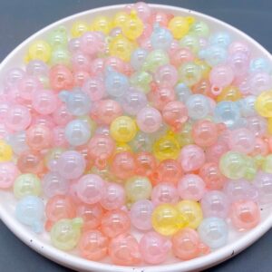oly-8930fe80d1a474f9f11bd0831a720f3b Wholesale Trendy Acrylic 16mm Loose Beads for DIY Phone Charm Car Keychain - Pink Cloud Two-Tone Color Plated Craft Supply