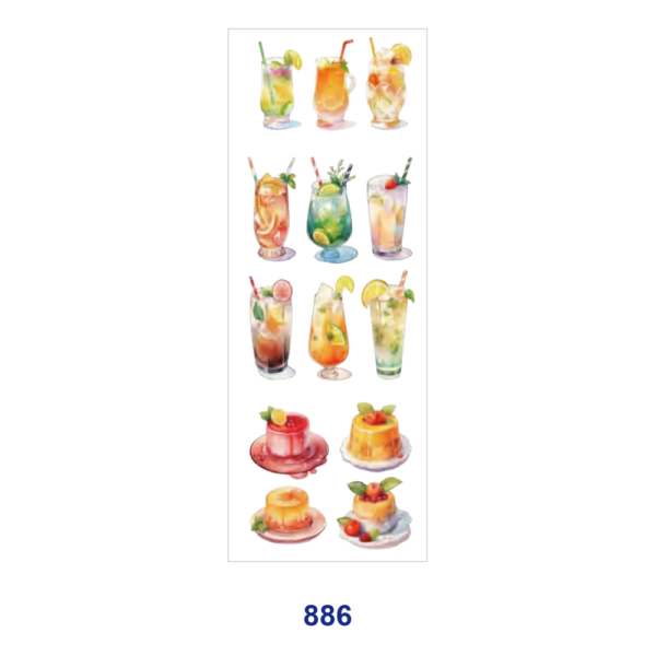 Wholesale 2/8/16pcs Drink Dessert Fruit Sneaker Cat & Ghost Graphic Print Pen and Bookmark Stickers UV DTF Wraps OLY Exclusive