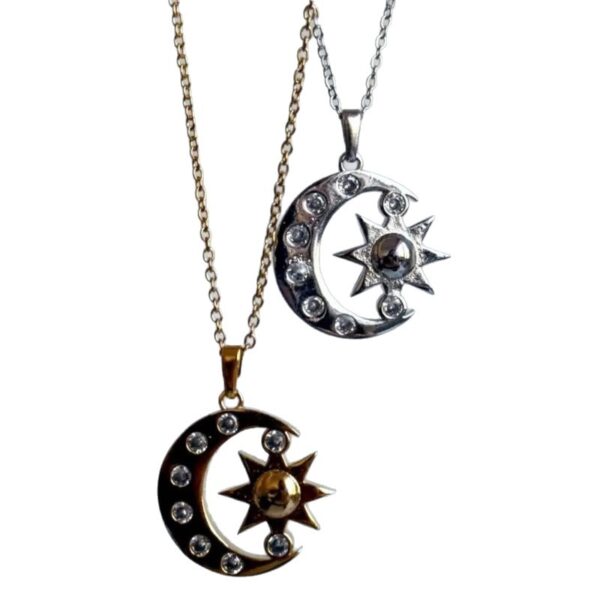 Wholesale Retro Sun Moon Star Pendant Necklace Bohemian Fashion Jewelry Accessory For Women Stylish Gift